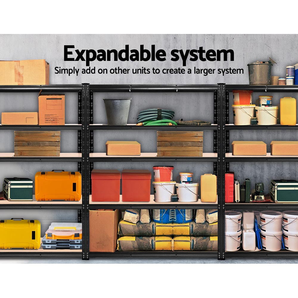 5 tier steel garage shelving rack in black