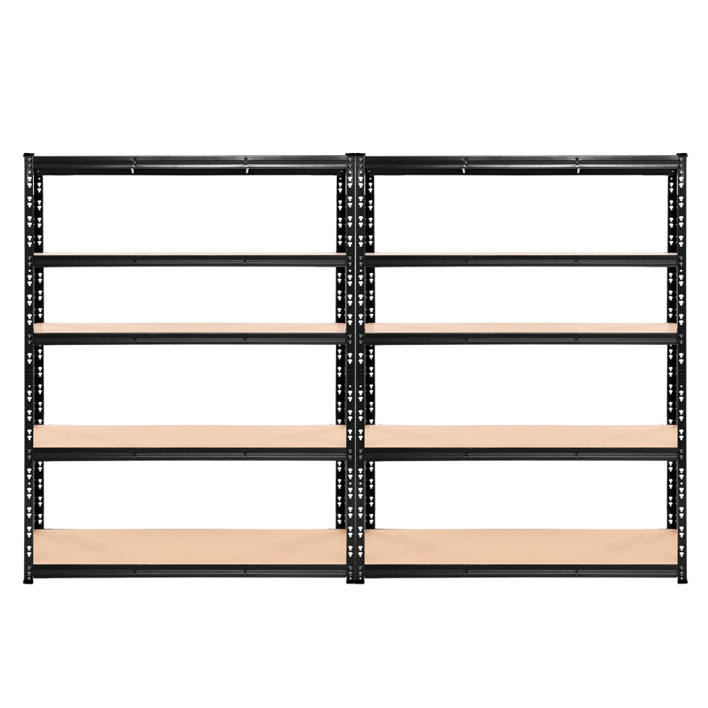 4 Tier Steel Garage Shelving Warehouse Storage Rack 2.4m x 1.8m Matte Black