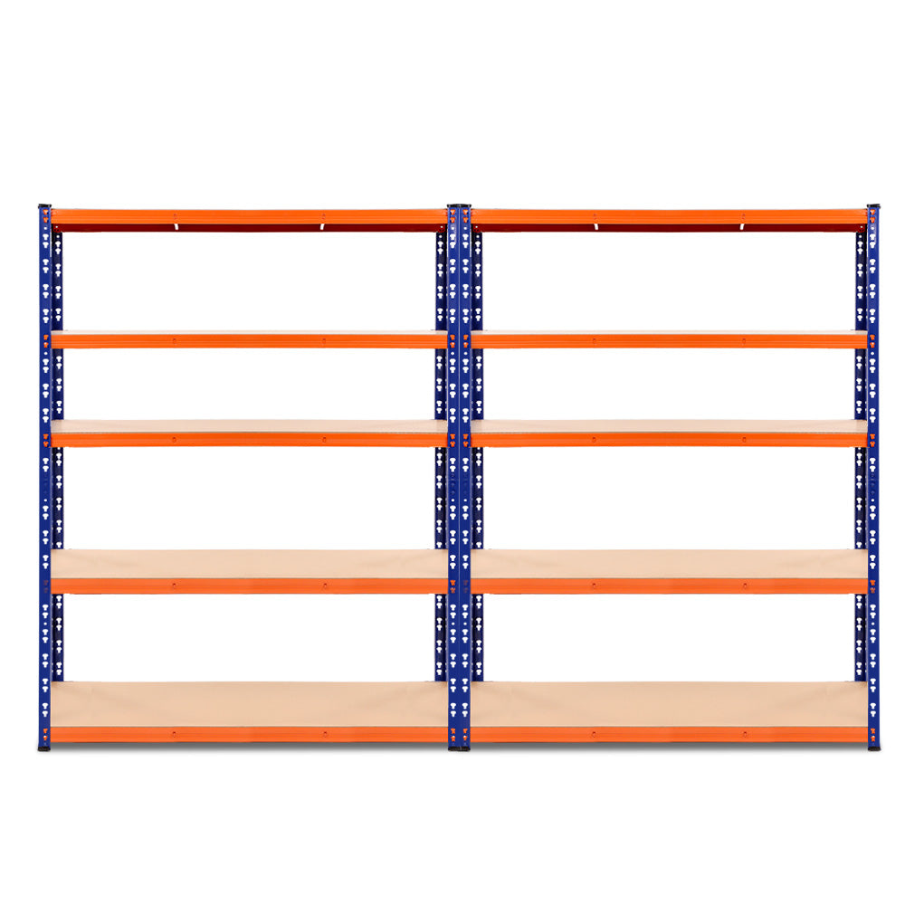 4 Tier Steel Garage Shelving Warehouse Storage Rack 2.4m x 1.8m Black