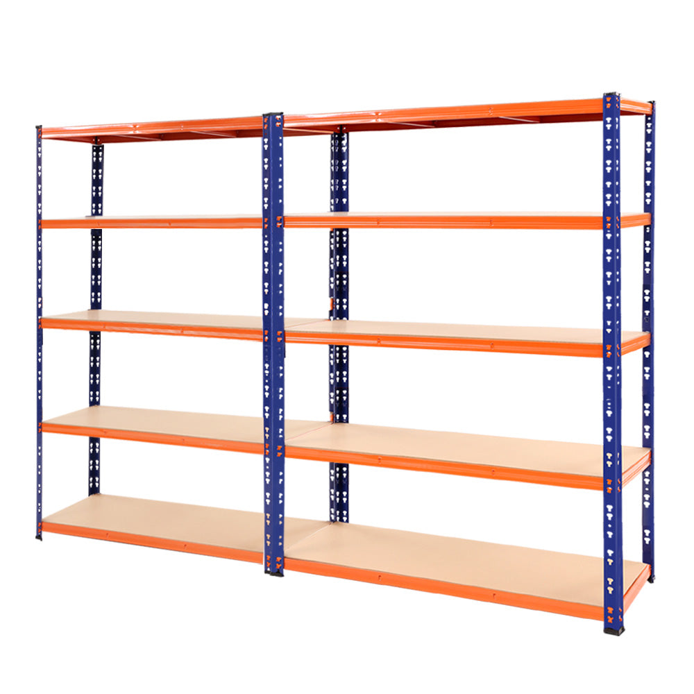 4 Tier Steel Garage Shelving Warehouse Storage Rack 2.4m x 1.8m Black