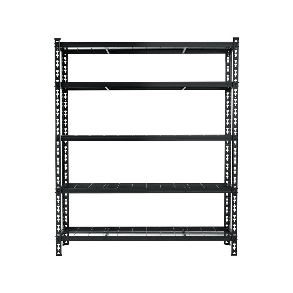 Rannoch Boltless Garage Shelving Rack, 5 Tier, 1.8m x 1.2m, Black