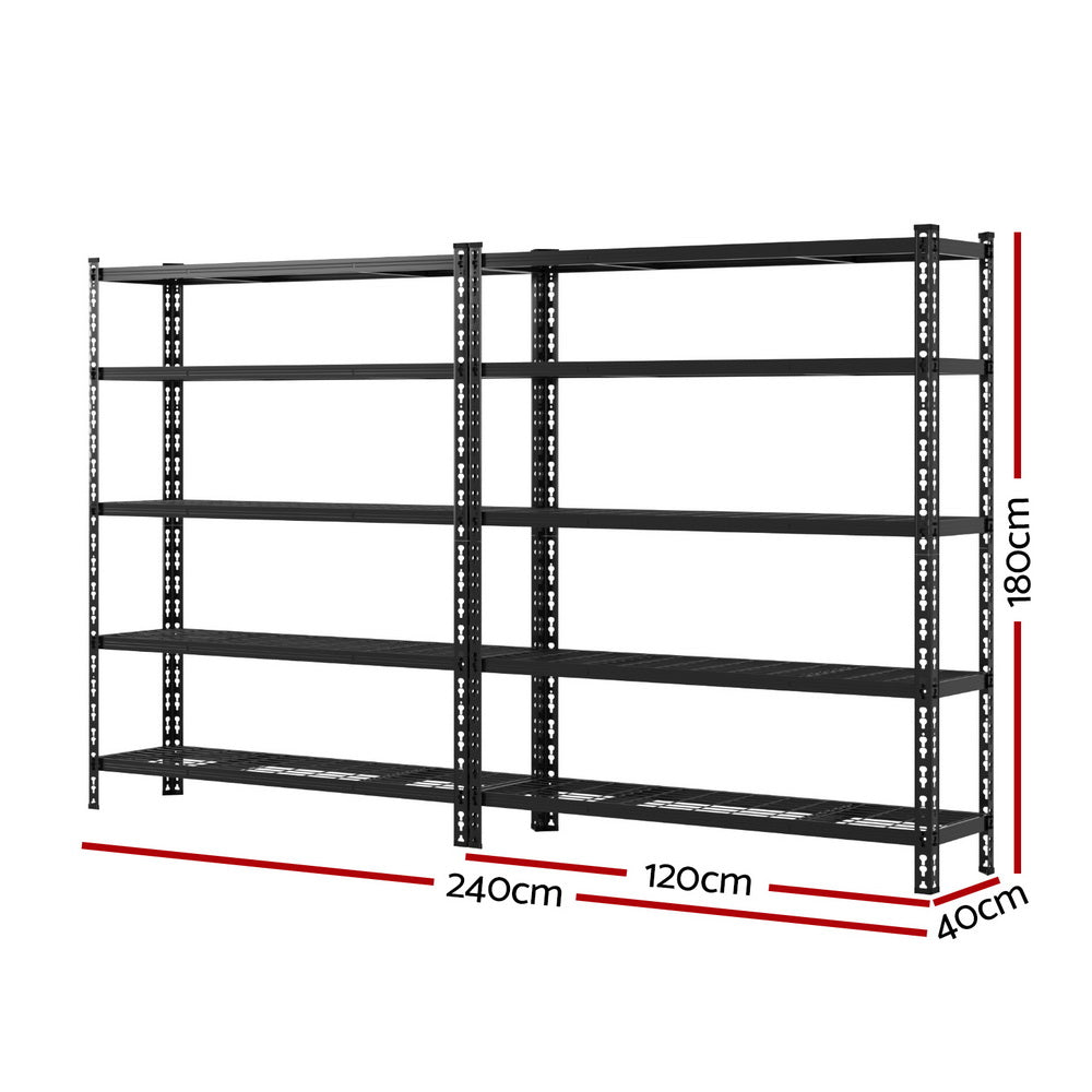 Garage Warehouse Shelving Rack 5 Tier 150kg Steel Black