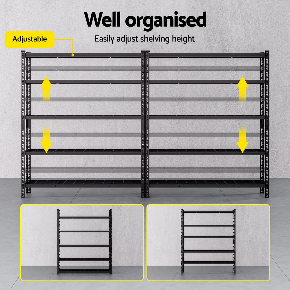 Garage Warehouse Shelving Rack 5 Tier 150kg Steel Black