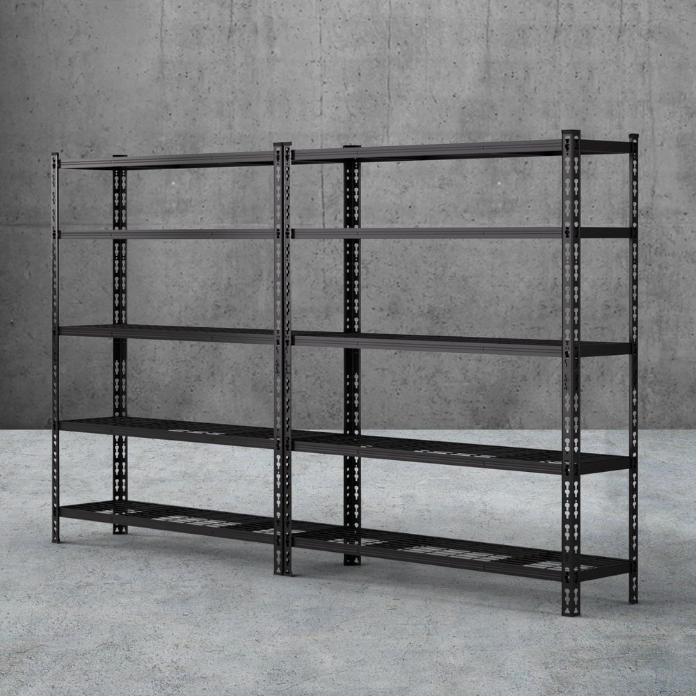 Garage Warehouse Shelving Rack 5 Tier 150kg Steel Black