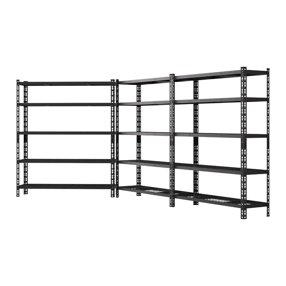 5 Tier Garage Shelving Storage Rack Set of 3 Black
