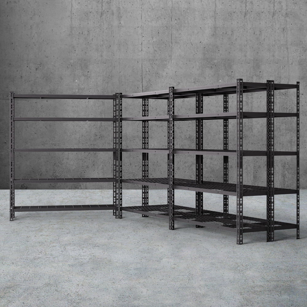 Garage shelving warehouse rack 5 tier steel in black