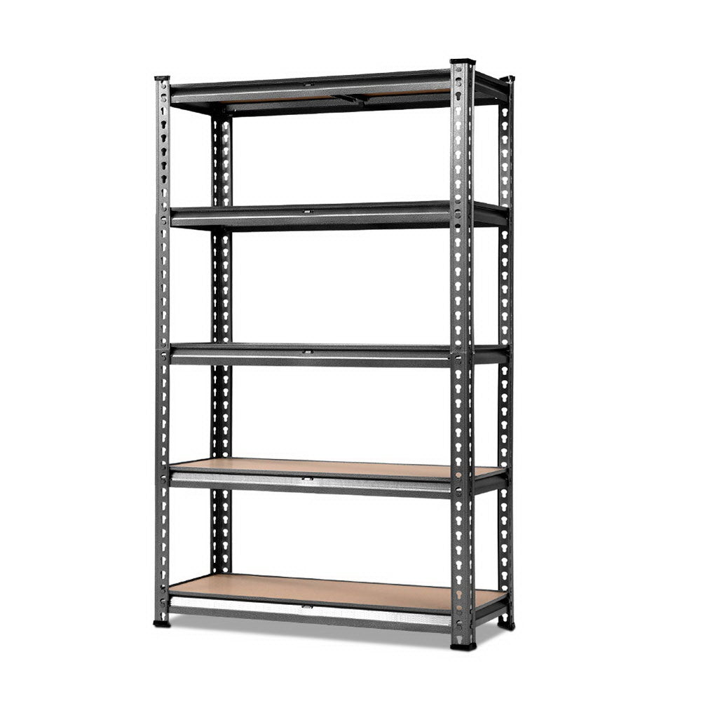 5 tier steel garage shelving rack in charcoal