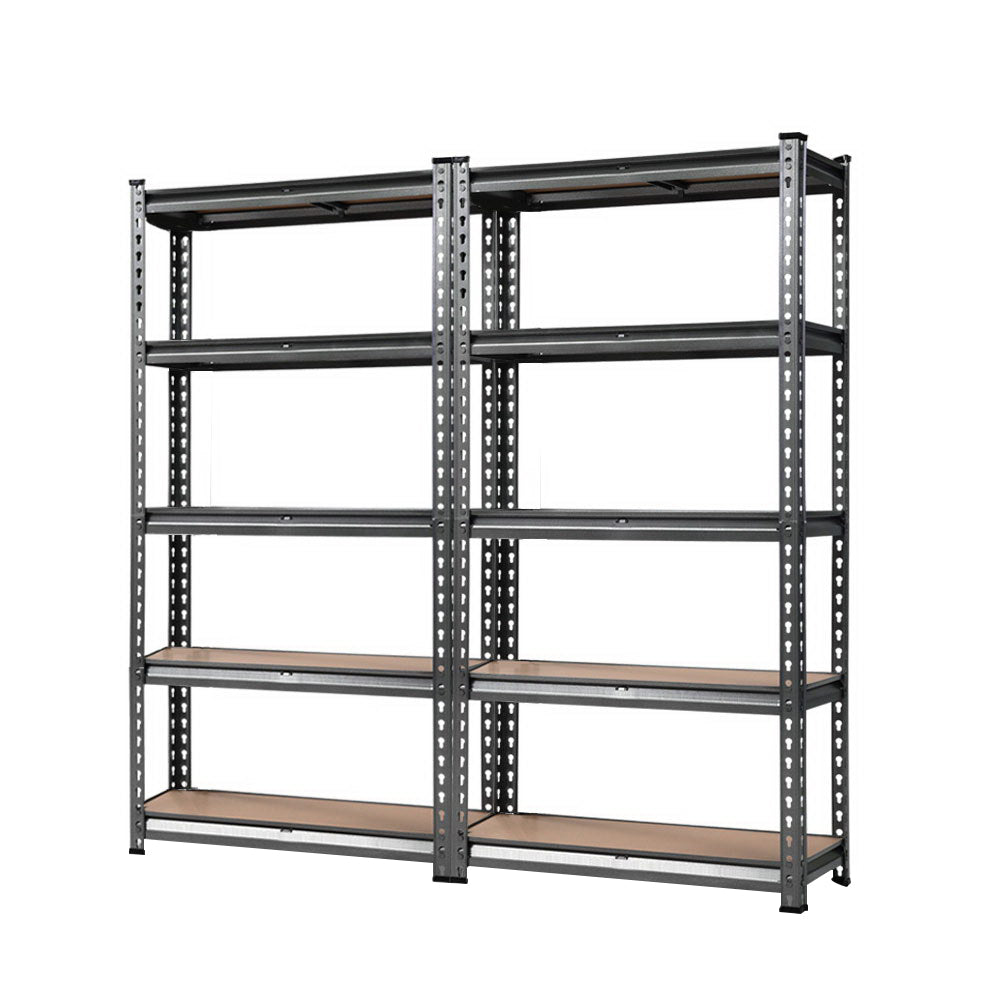 5 tier garage shelving rack 70 x 30 x 150 cm matte charcoal 2 pack