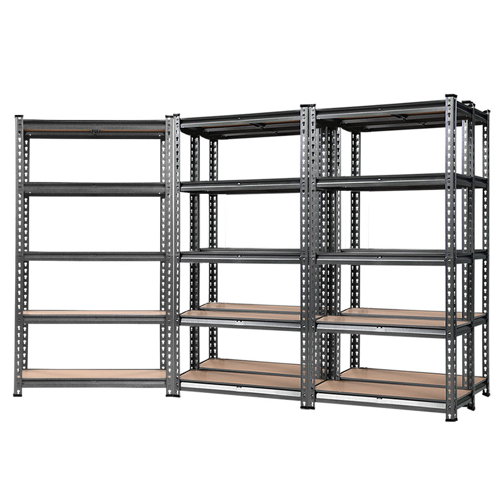5 Pack 5 Tier Steel Storage Shelving Rack 70 x 30 x 150cm Charcoal - view 8