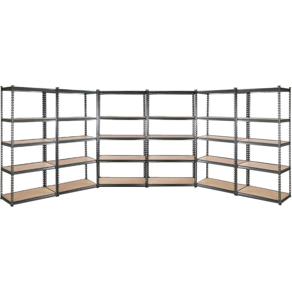 Garage Shelving Rack 6 Pack 5 Tier 70 x 30 x 150cm Charcoal