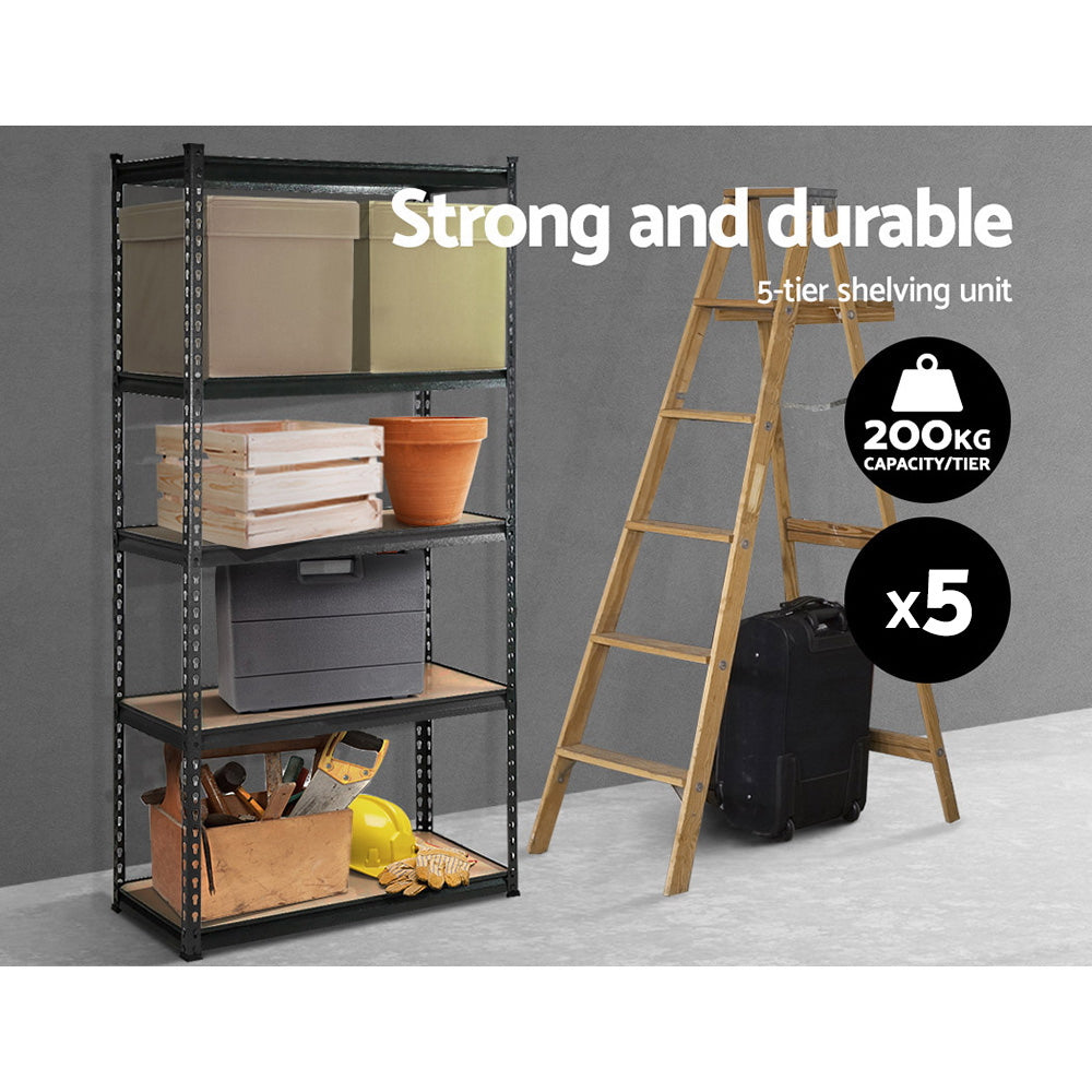 Garage Shelving Rack 5 Pack 5 Tier 90 x 40 x 180cm Charcoal