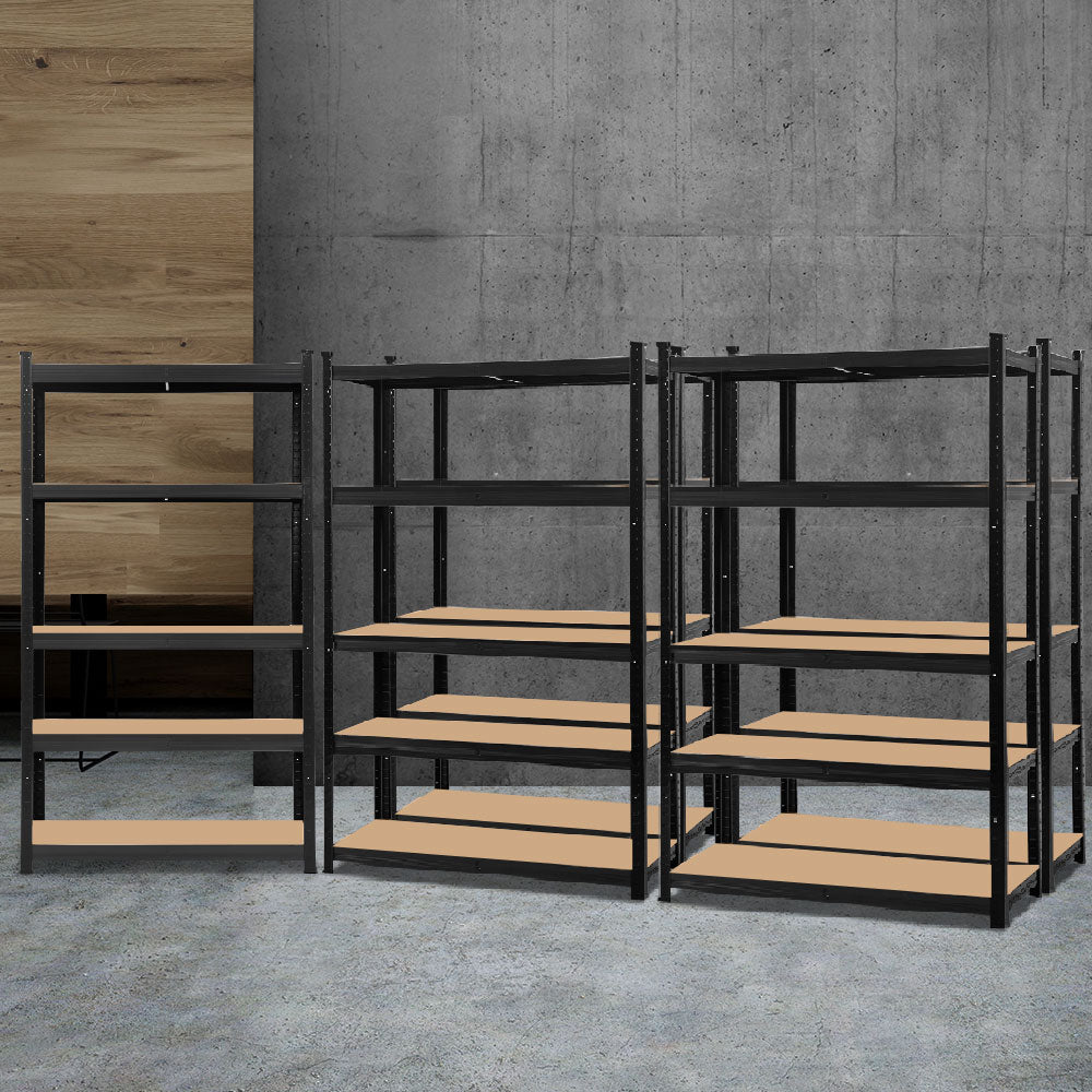 Garage Shelving Rack 5 Pack 5 Tier 90 x 40 x 180cm Black