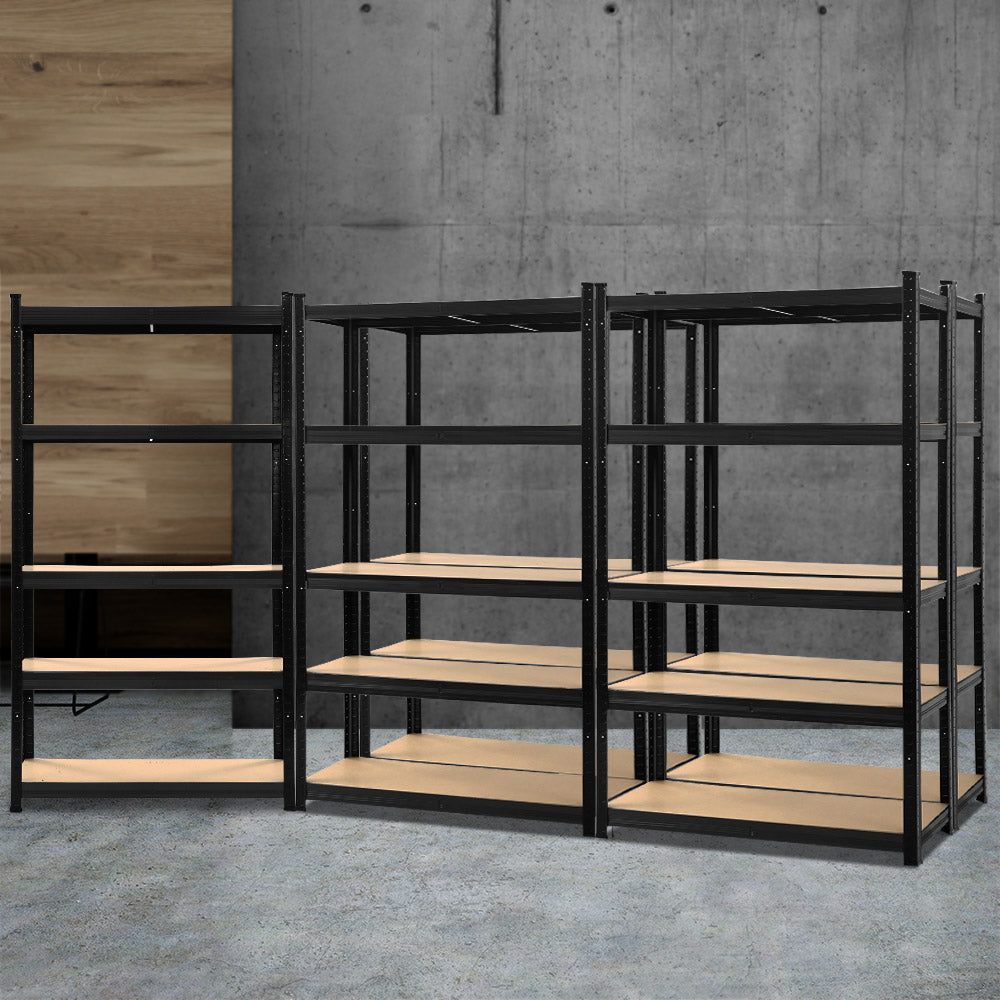 Garage Shelving Rack 5 Pack 5 Tier 90 x 40 x 180cm Black