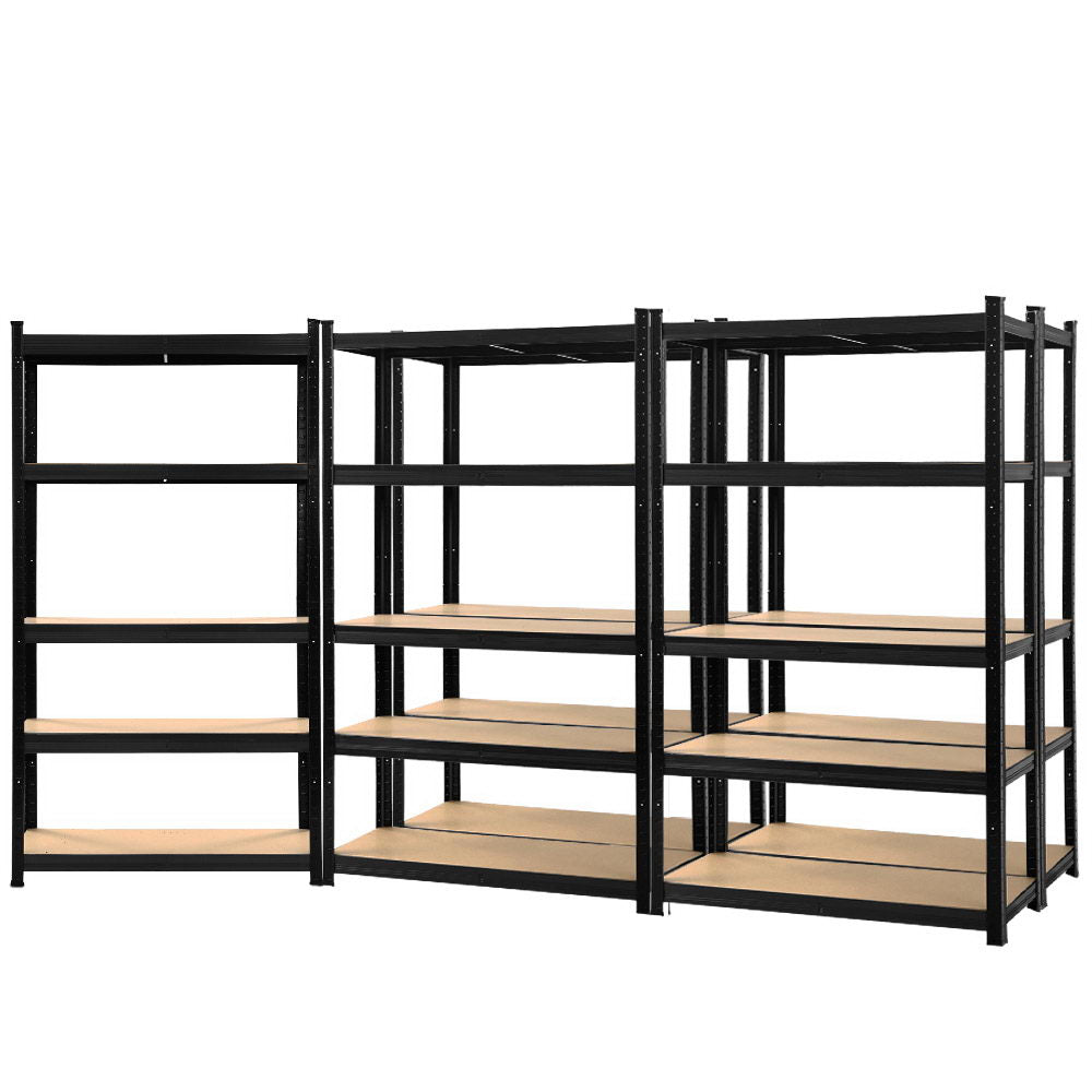 Garage Shelving Rack 5 Pack 5 Tier 90 x 40 x 180cm Black
