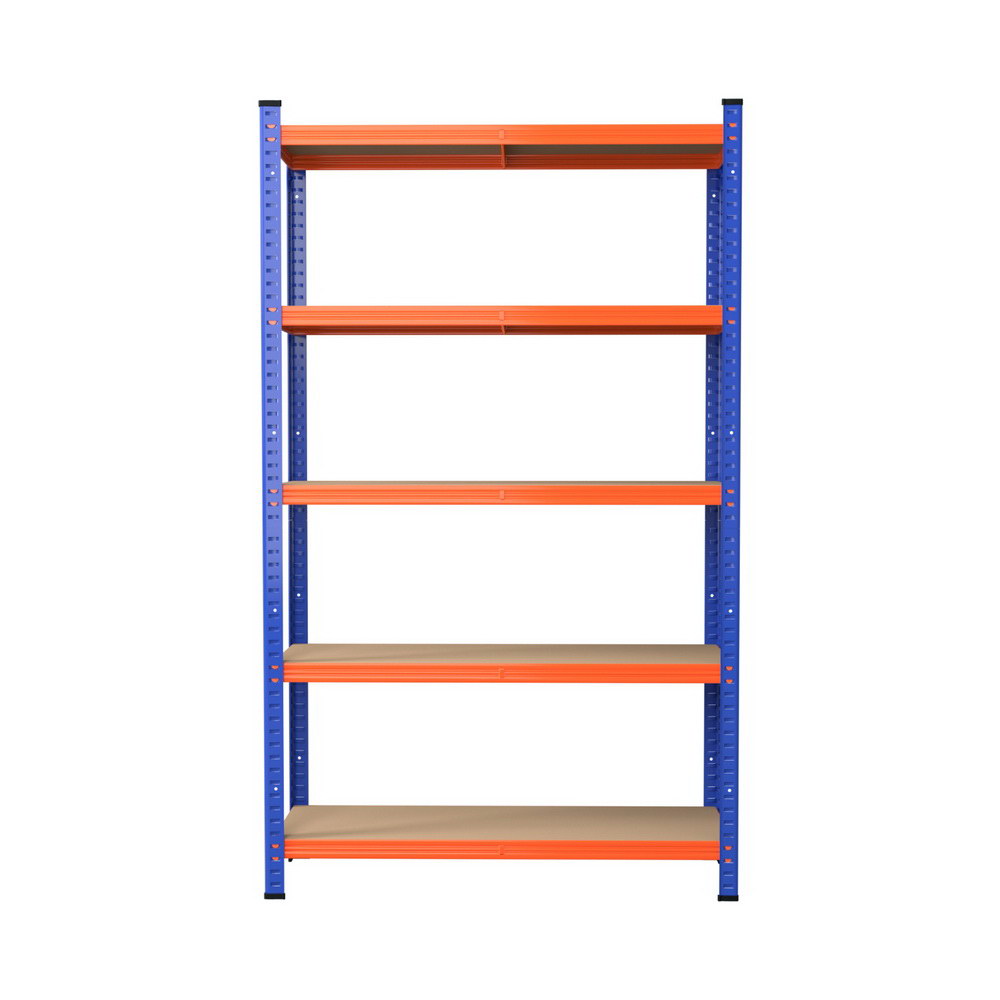5 tier garage shelving rack 90 x 40 x 180 cm orange and blue