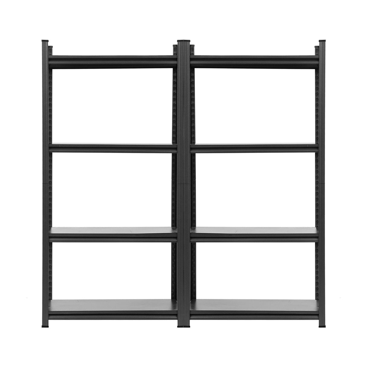 2 Pack 4 Tier Steel Garage Shelving Rack 1.8m Black