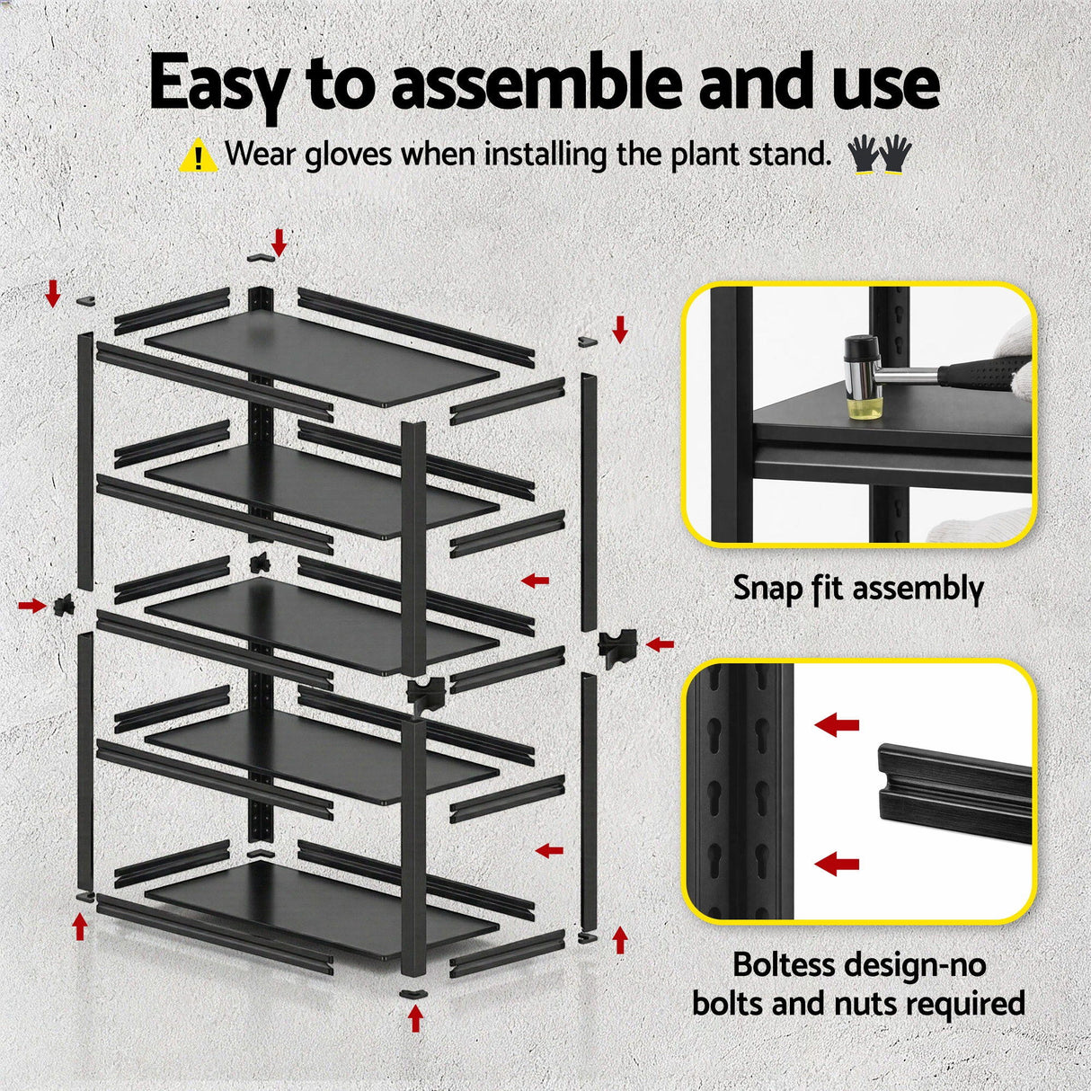 5 tier steel garage shelving unit 120 x 50 x 183 cm black