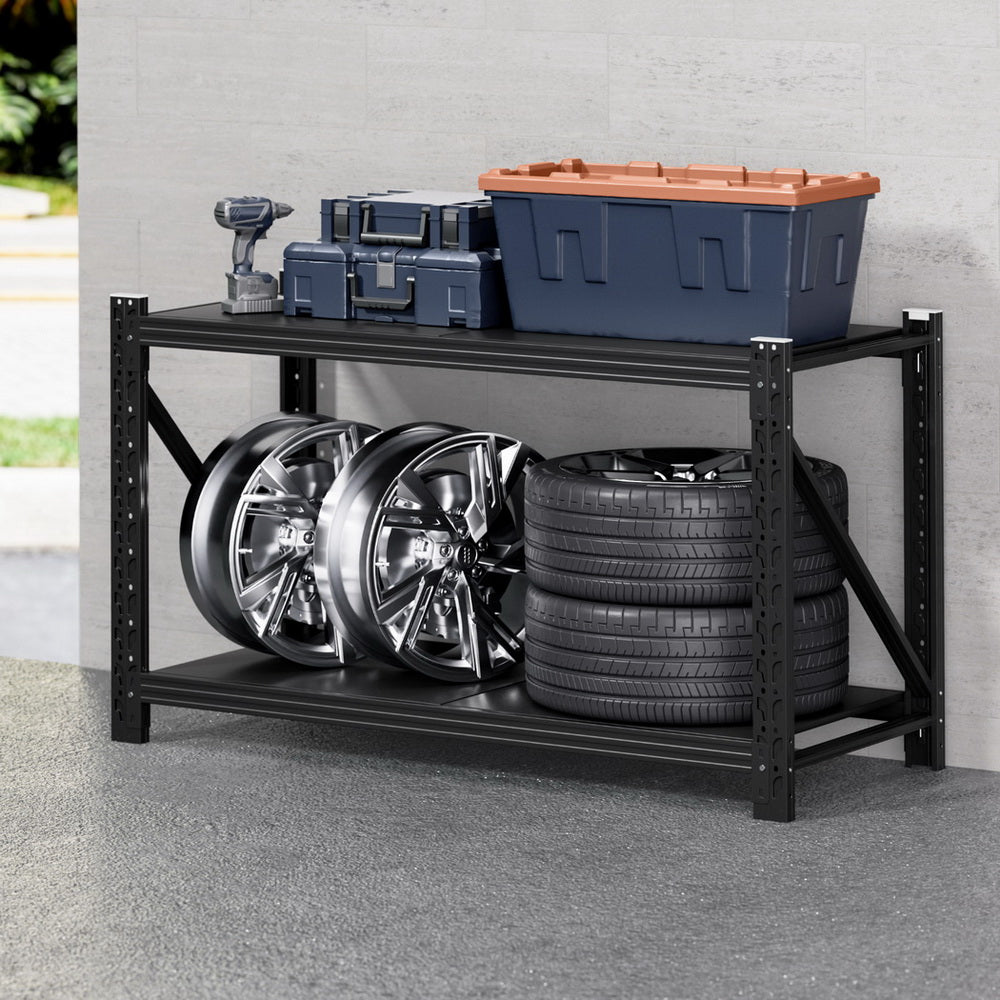 2 Tier Steel Garage Shelving Rack dimensions