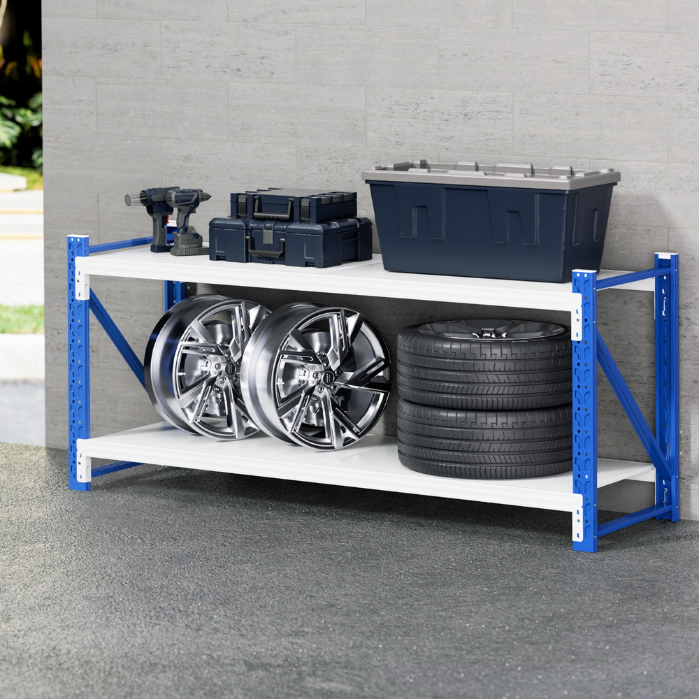 2 Tier Steel Garage Shelving Rack dimensions