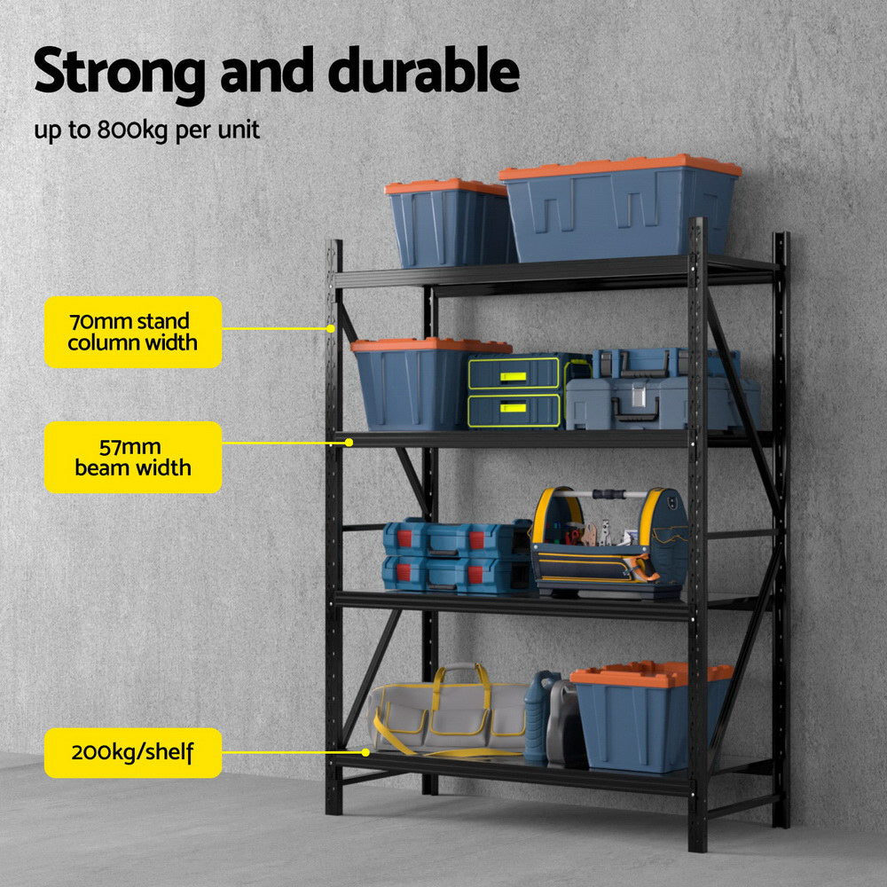4 Tier Steel Garage Shelving Rack Z-bracing detail