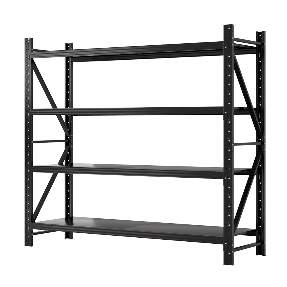 Warehouse Shelving Rack 4 Tier 200kg 2M x 1.8M 600mm Deep Black