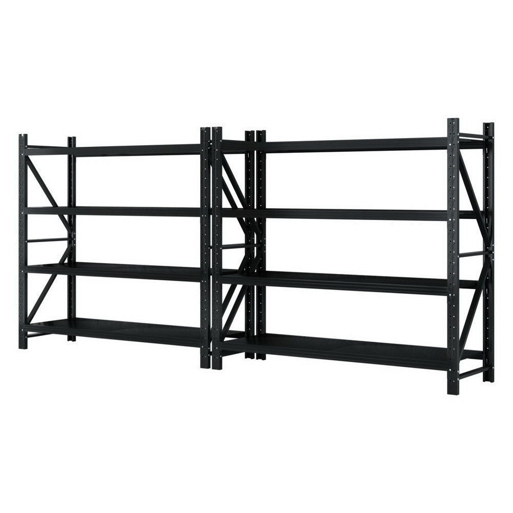 Garage Shelving Warehouse Rack, 4m x 1.8m Black