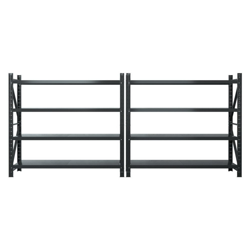 Garage Shelving Warehouse Rack, 4m x 1.8m Black