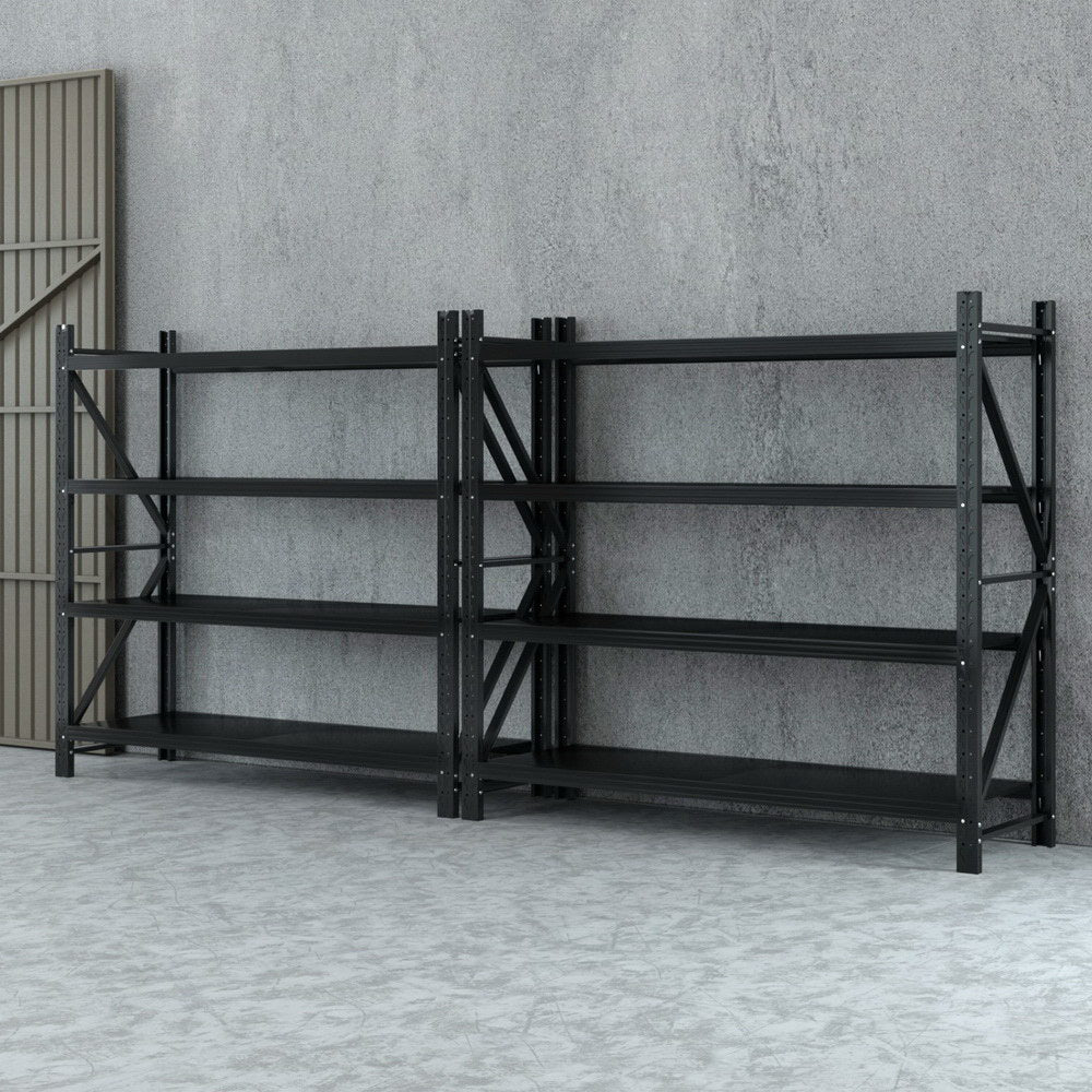 Garage Shelving Warehouse Rack, 4m x 1.8m Black