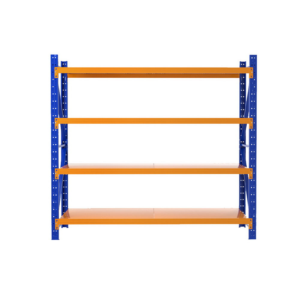 4 Tier Steel Warehouse Shelving Rack 2m x 0.6m x 1.8m Orange and Blue