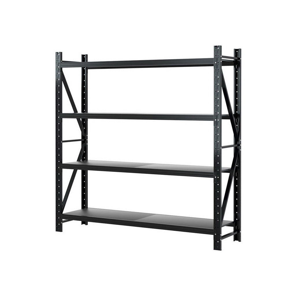 Warehouse Shelving Rack 4 Tier 200kg 2M x 2M 500mm Deep Black