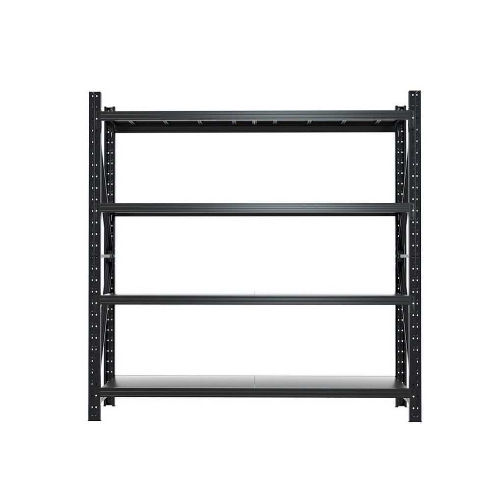 Warehouse Shelving Rack 4 Tier 200kg 2M x 2M 500mm Deep Black