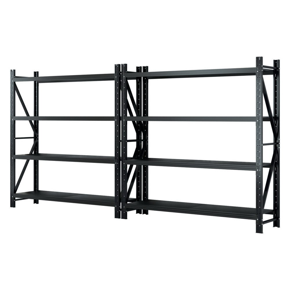 Garage Shelving Rack 2 Pack 4 Tier 4M x 0.5M x 2M Black