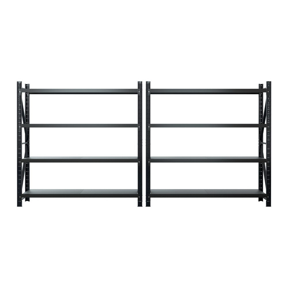 Garage Shelving Rack 2 Pack 4 Tier 4M x 0.5M x 2M Black