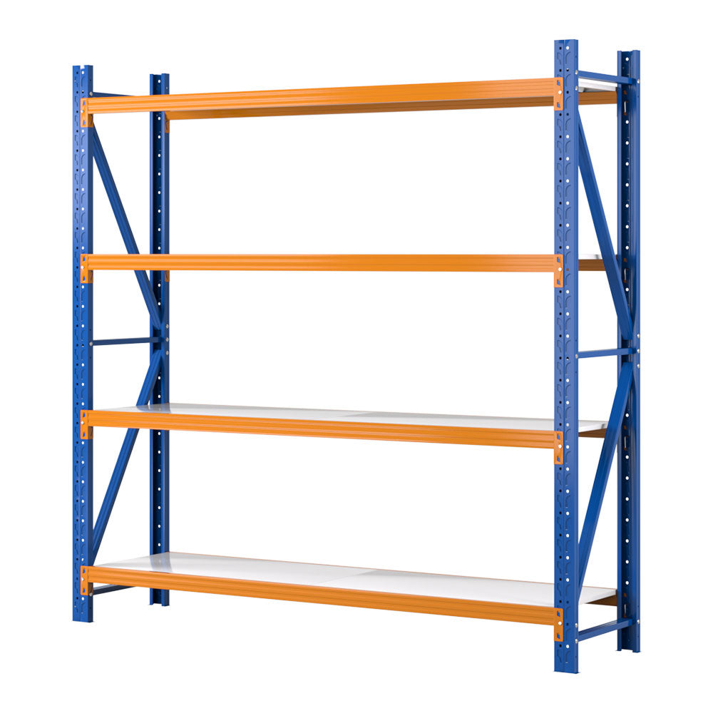 Warehouse Shelving Rack 4 Tier 200kg 2M x 2M 500mm Deep Orange and Blue