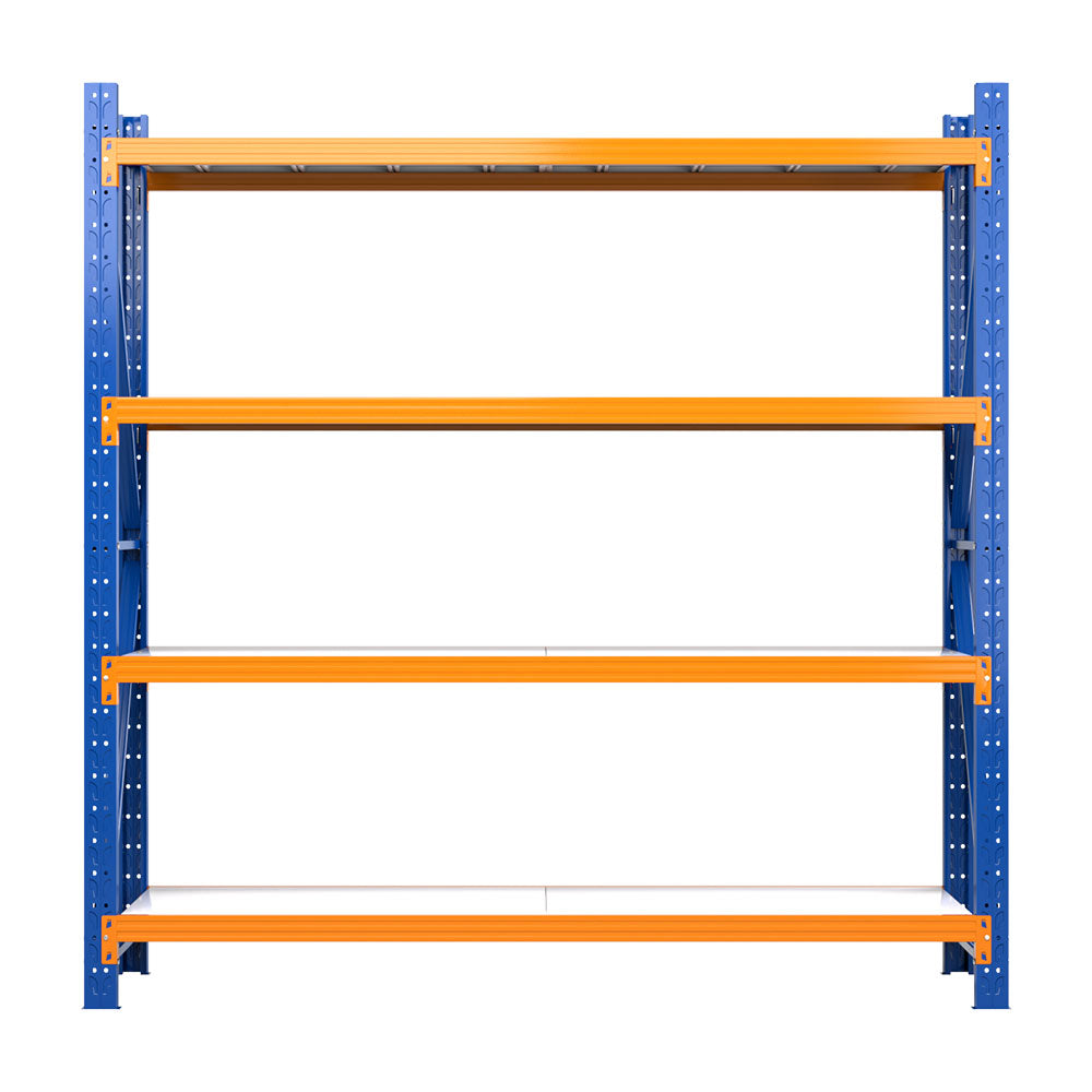 Warehouse Shelving Rack 4 Tier 200kg 2M x 2M 500mm Deep Orange and Blue