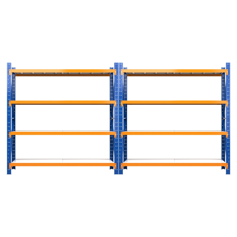 Garage Shelving Warehouse Rack, 4m x 2m Orange and Blue