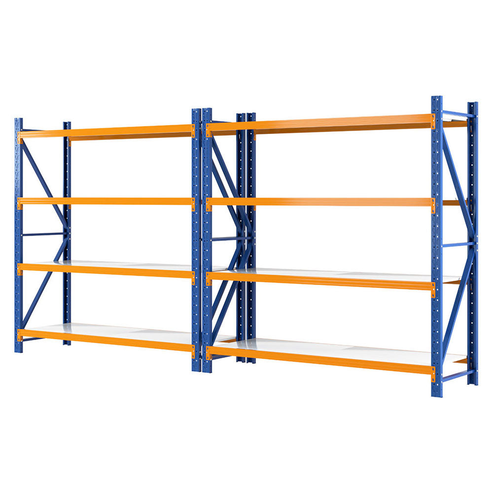 Garage Shelving Warehouse Rack, 4m x 2m Orange and Blue