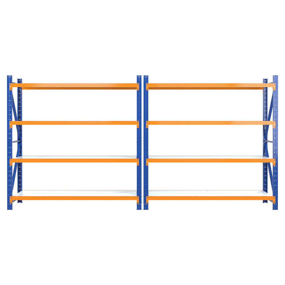 Garage Shelving Warehouse Rack, 4m x 2m Orange and Blue