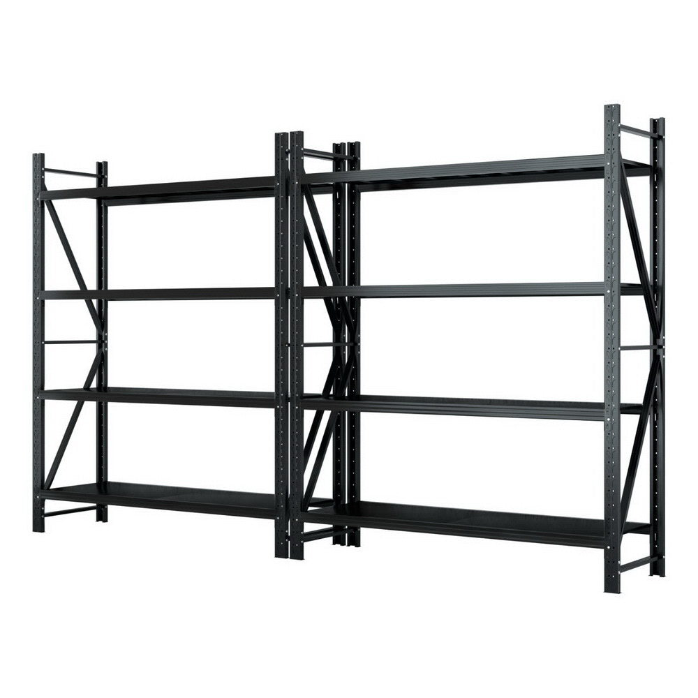 Garage Shelving Warehouse Rack, 4m x 2.4m Black