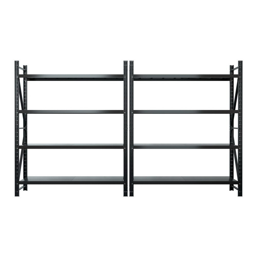 Garage Shelving Warehouse Rack, 4m x 2.4m Black