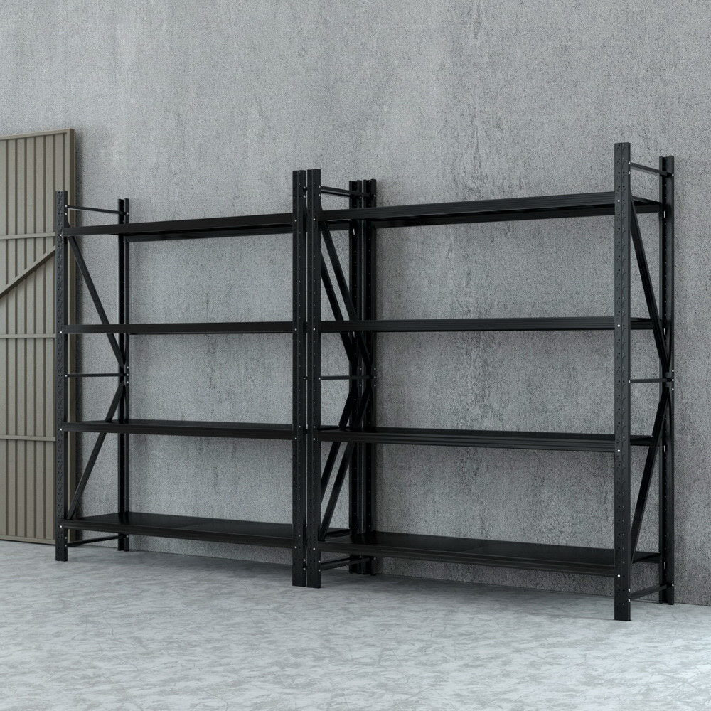 Garage Shelving Warehouse Rack, 4m x 2.4m Black