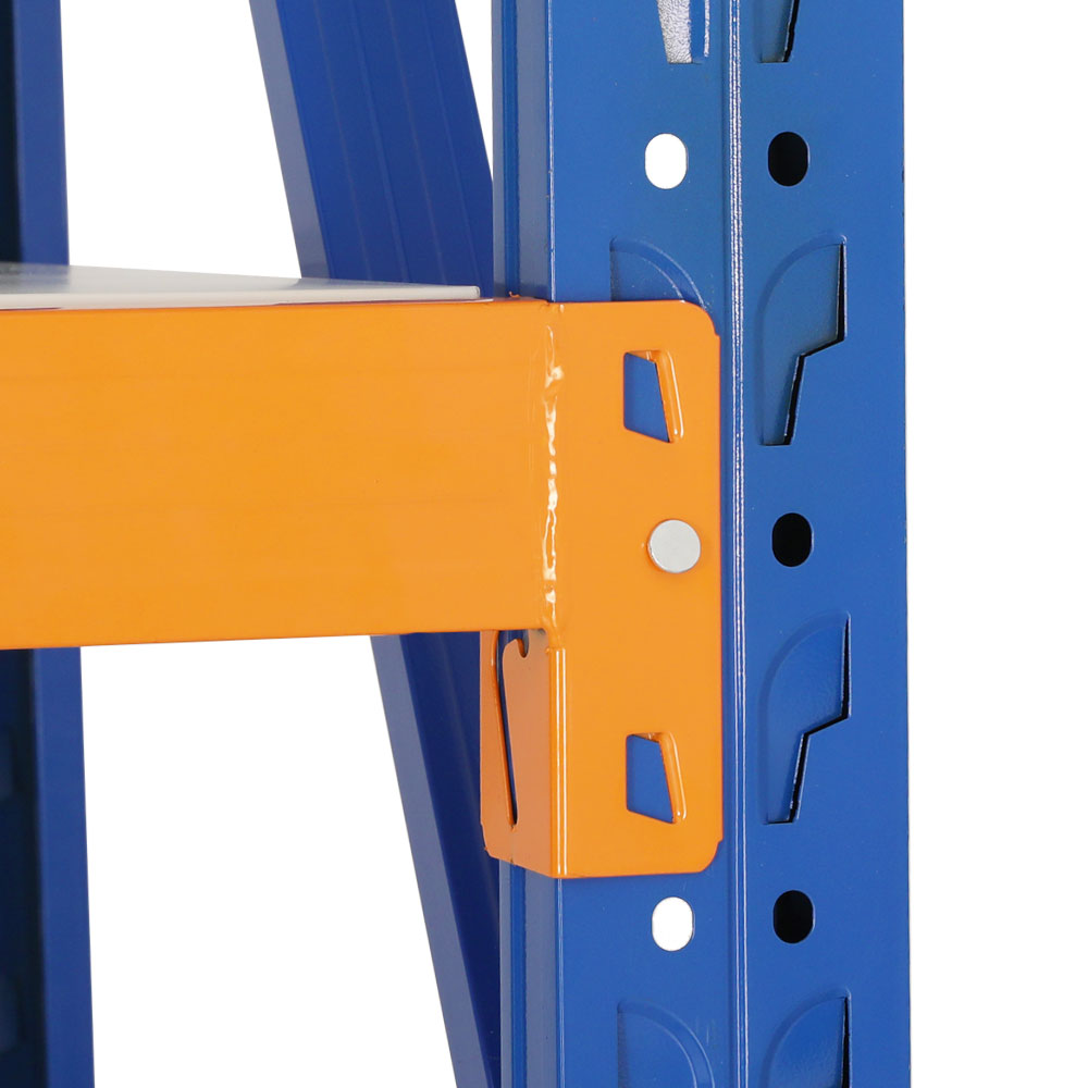 Warehouse Shelving Rack 4 Tier 200kg 2.4M x 2M 600mm Deep Orange and Blue