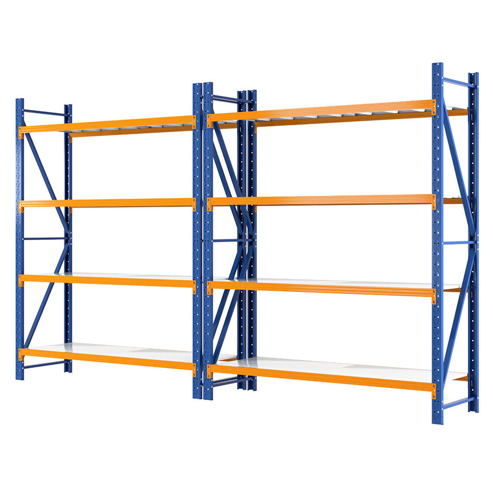 Garage Shelving Warehouse Rack, 4m x 2.4m Orange and Blue