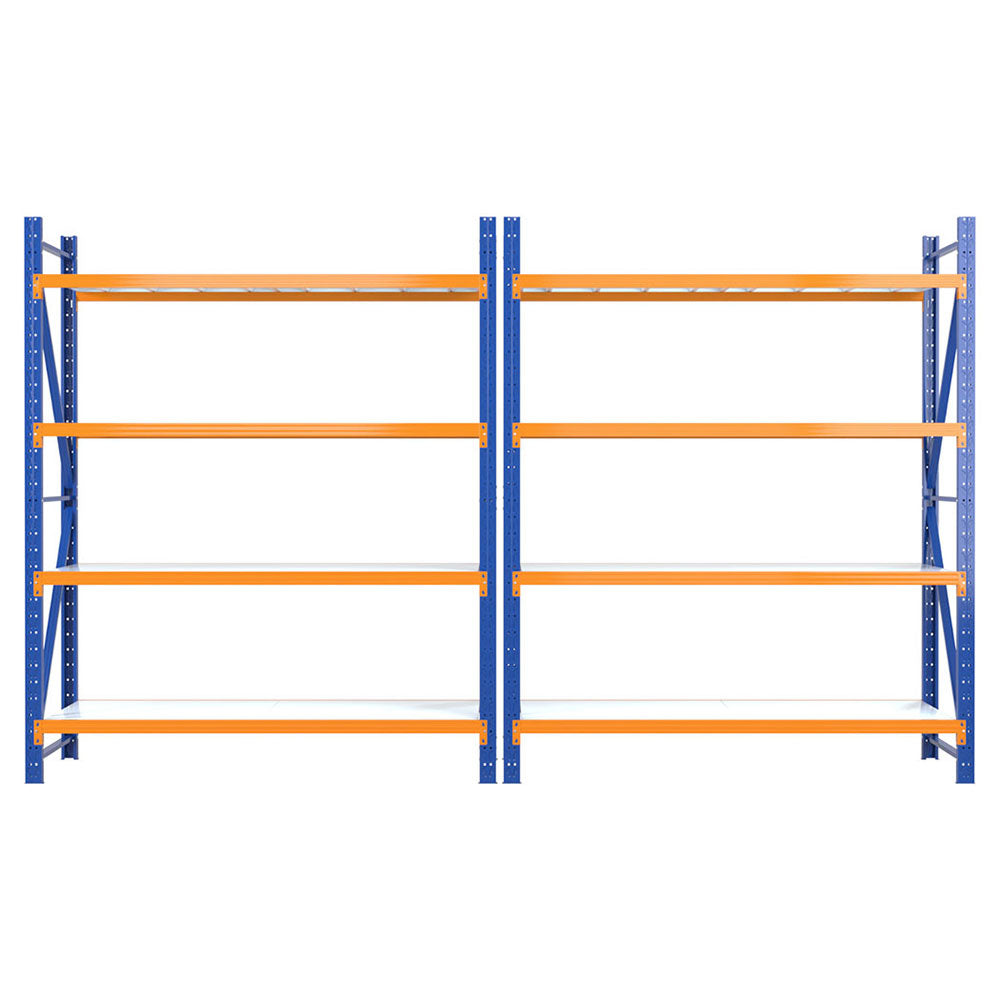 Garage Shelving Warehouse Rack, 4m x 2.4m Orange and Blue