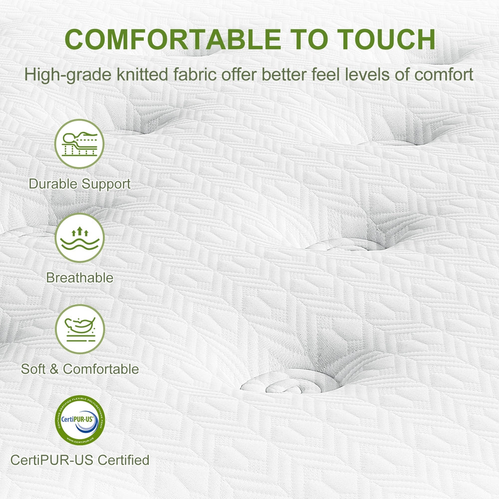 Medium Firm Latex Hybrid Pocket Spring Mattress, 34cm Double