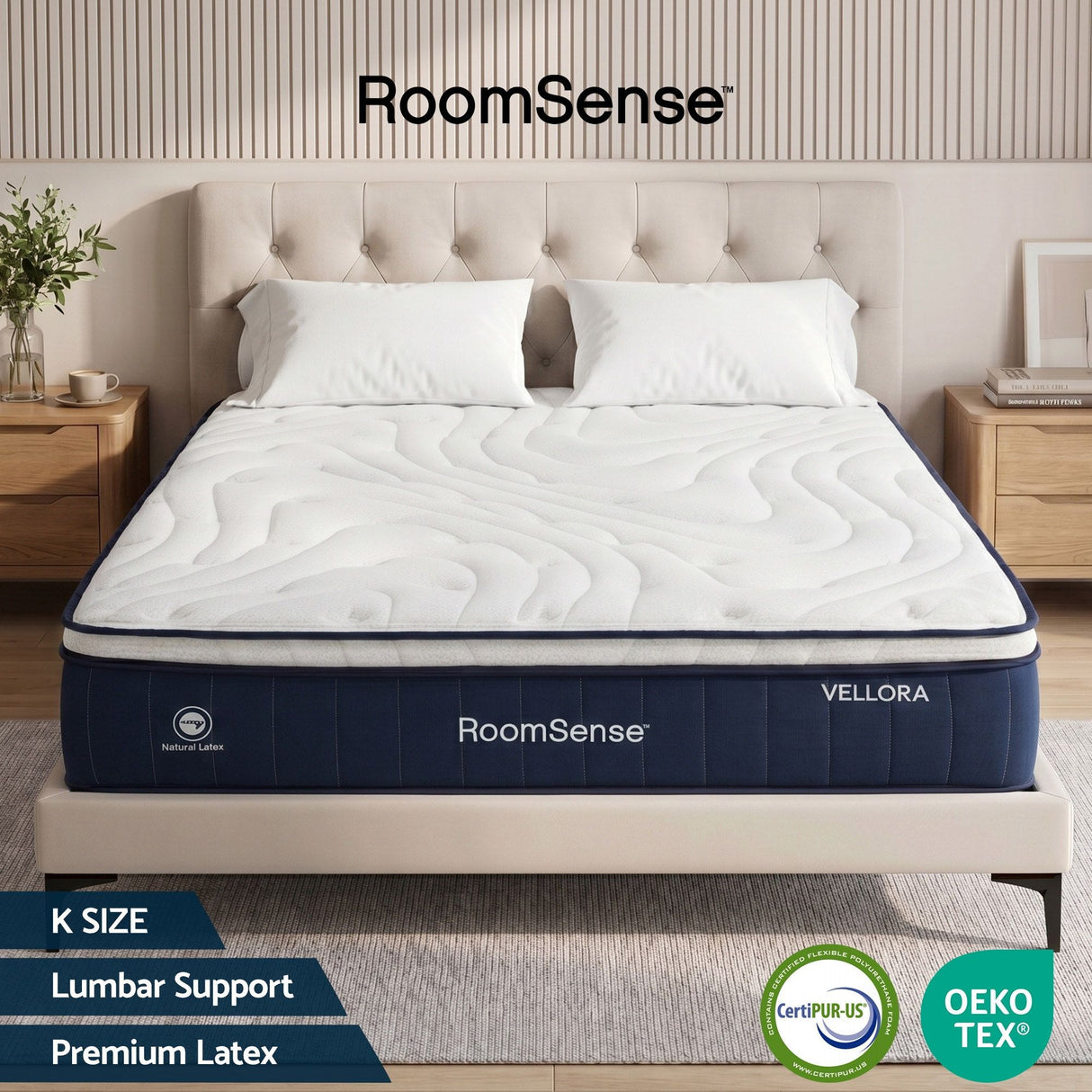 Medium firm hybrid pocket spring mattress, 30cm king