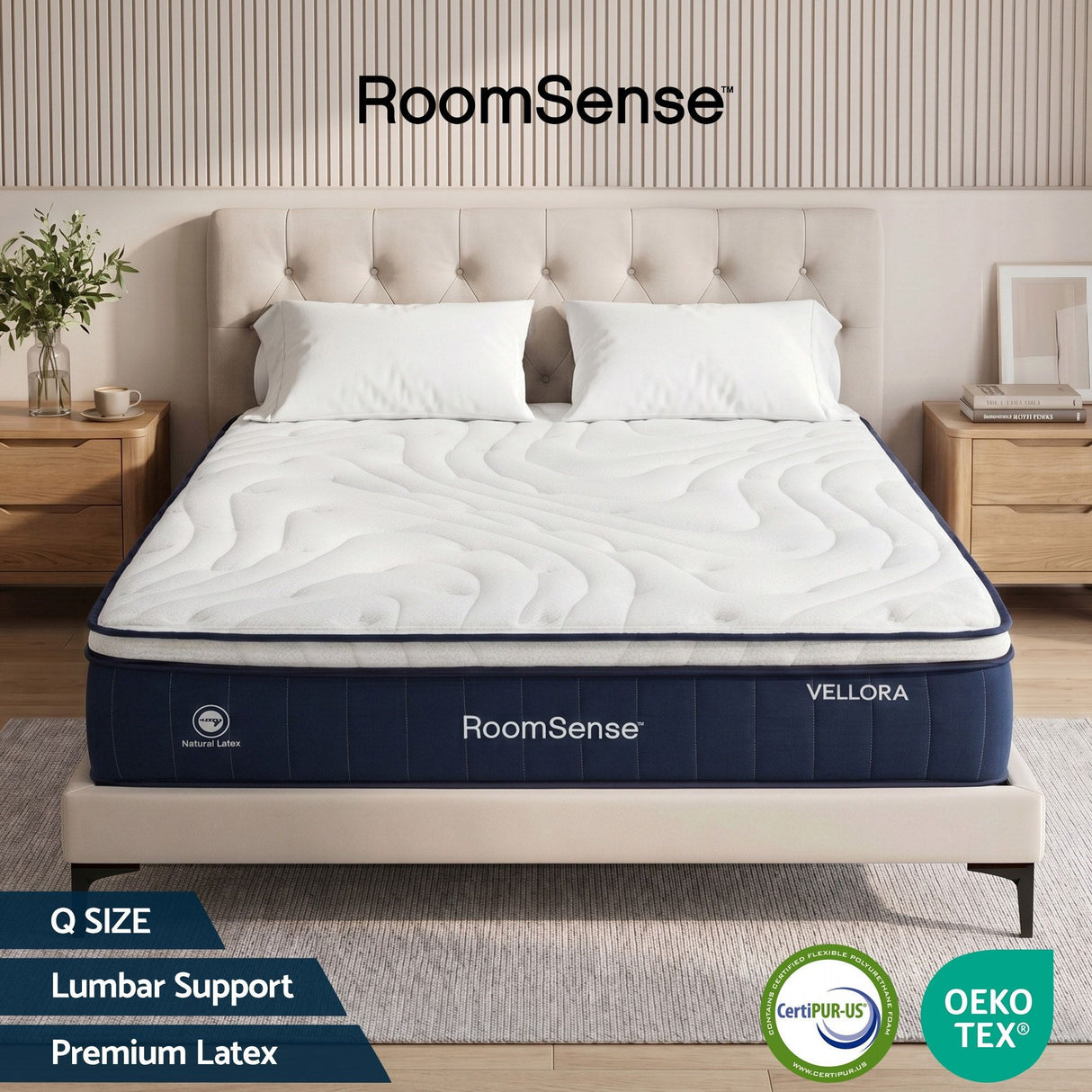 Medium firm latex hybrid mattress, 30cm queen