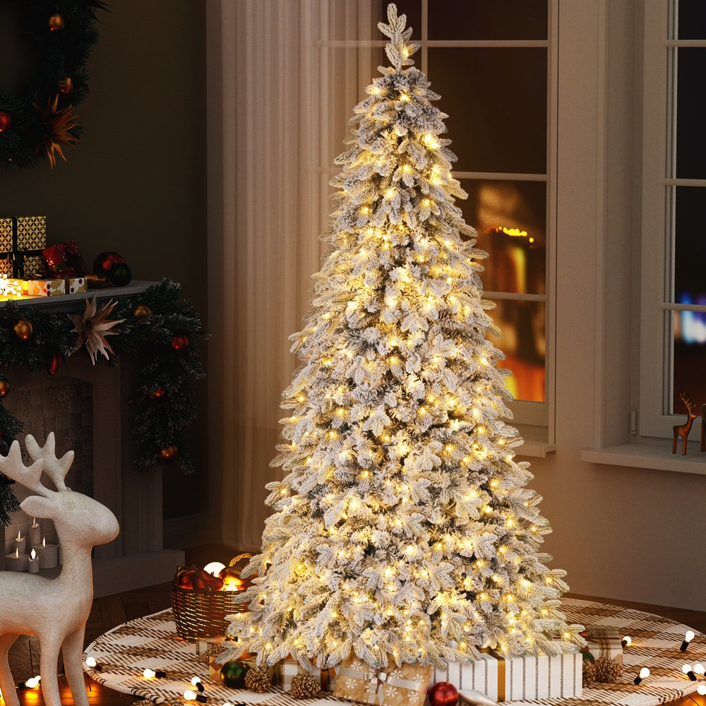 Jingle Jollys 7ft Snow Flocked Pencil Tree