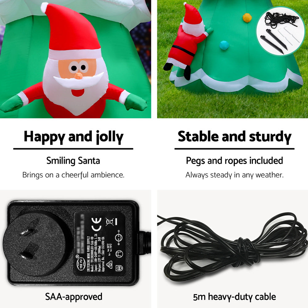 Jingle Jollys 5M Inflatable Illuminated Santa Tree