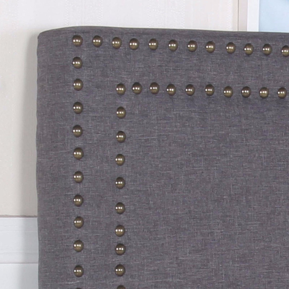 Batlow Square Bed Head, Charcoal Queen